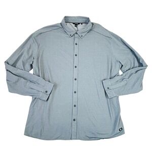 OGIO Mens Long Sleeve Golf Shirt 3XL Polo Gray Code Stretch‎ Gray Sporty